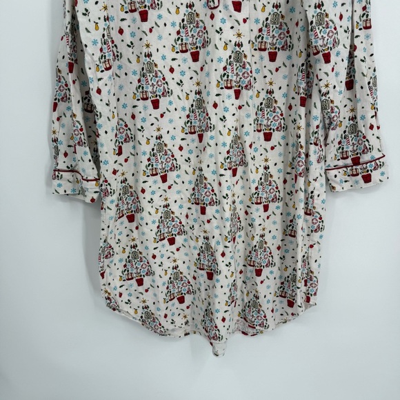 Lands’ End Womens Flannel Night Shirt Gown Size 18 Holiday Christmas Nautical - Picture 3 of 12
